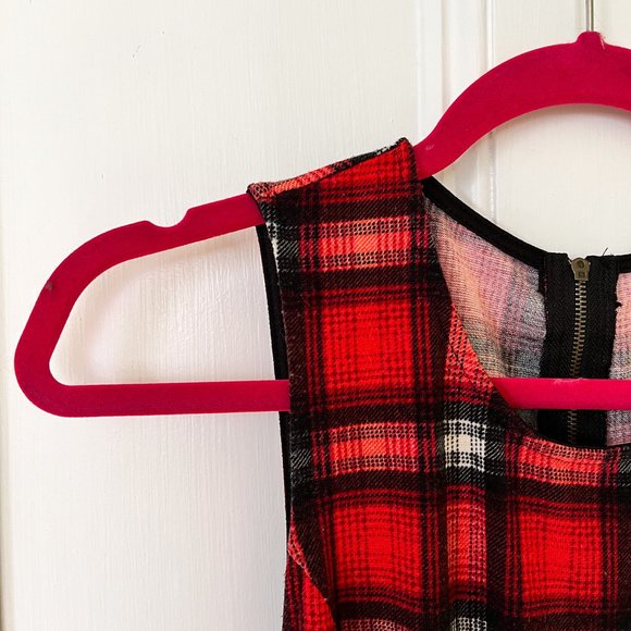 red plaid sleeveless midi dress - Picture 5 of 12